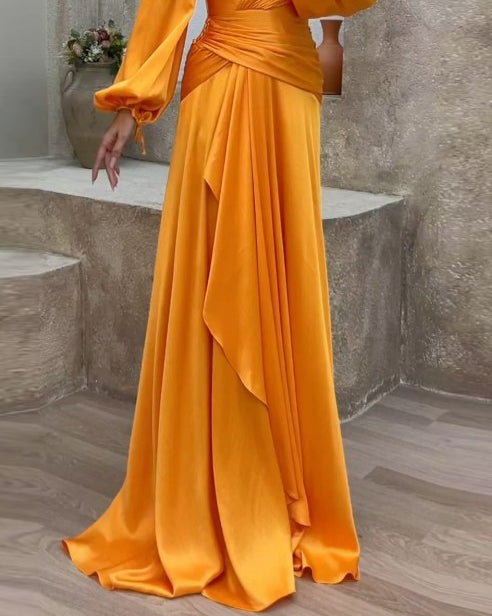 Maria José® | Dress One-Shoulder Solid Color Two-Piece Set