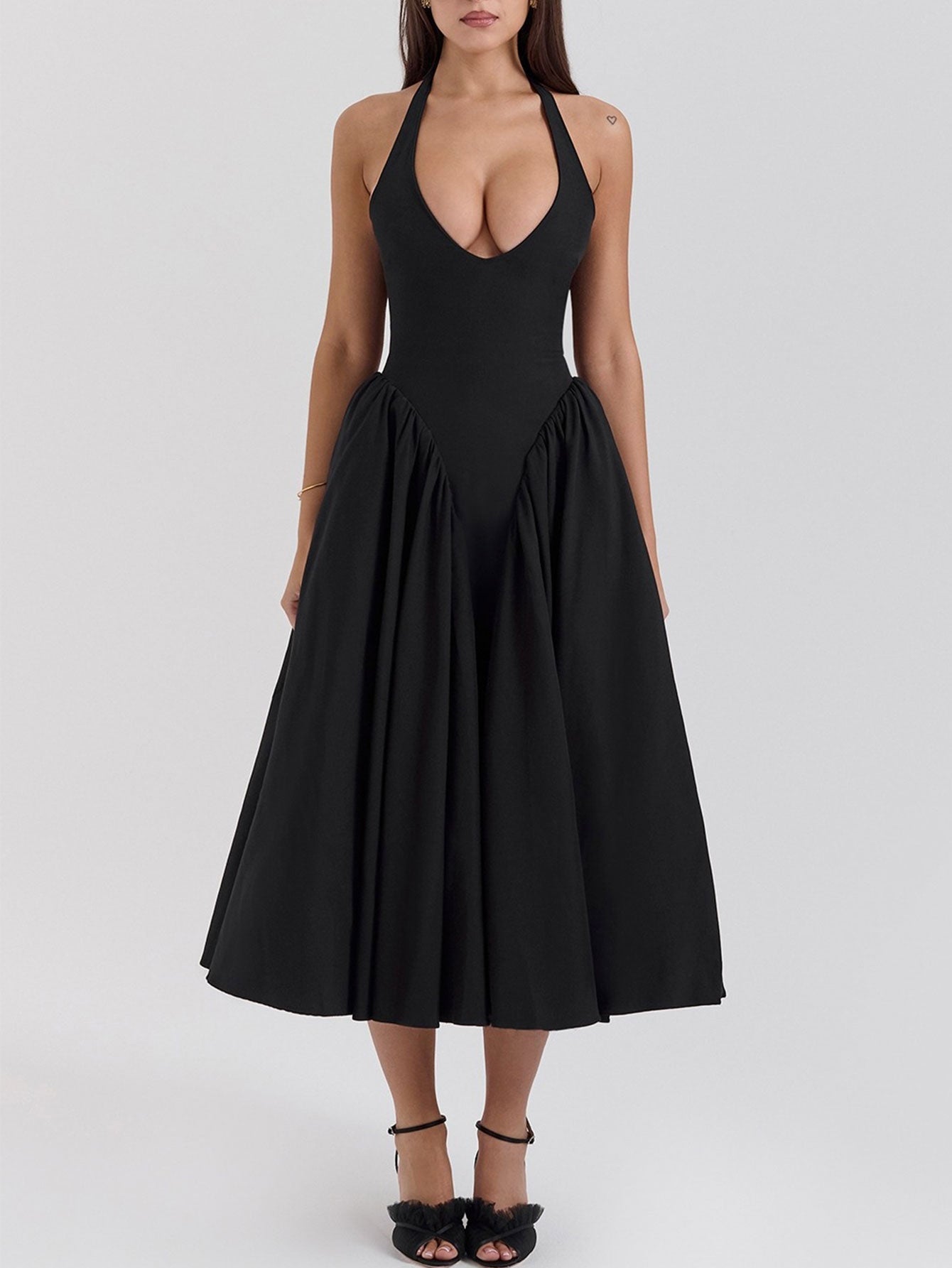 Naomi® | Midi Dress With Deep V-Neck
