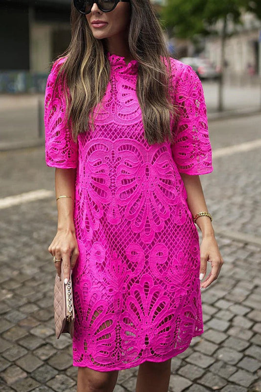 Fiorella® | Reason To Smile crochet lace mini dress