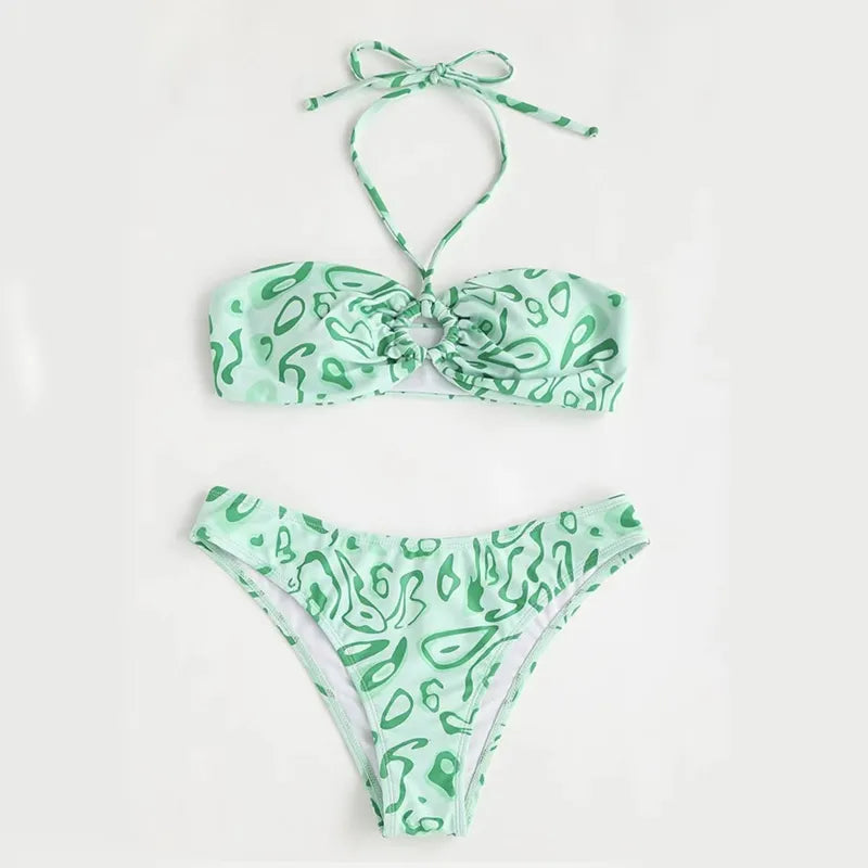 Kylie | Women’s Bandeau Bikini Set – Sexy Split Swimsuit