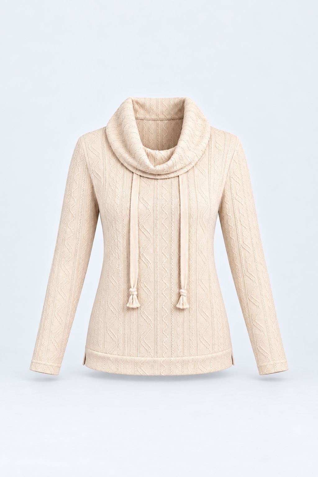 Danielle® | Cozy Hooded Drawstring Knit Sweater