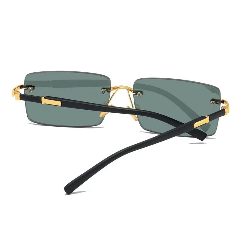 Crystal Lens Rimless Sunglasses