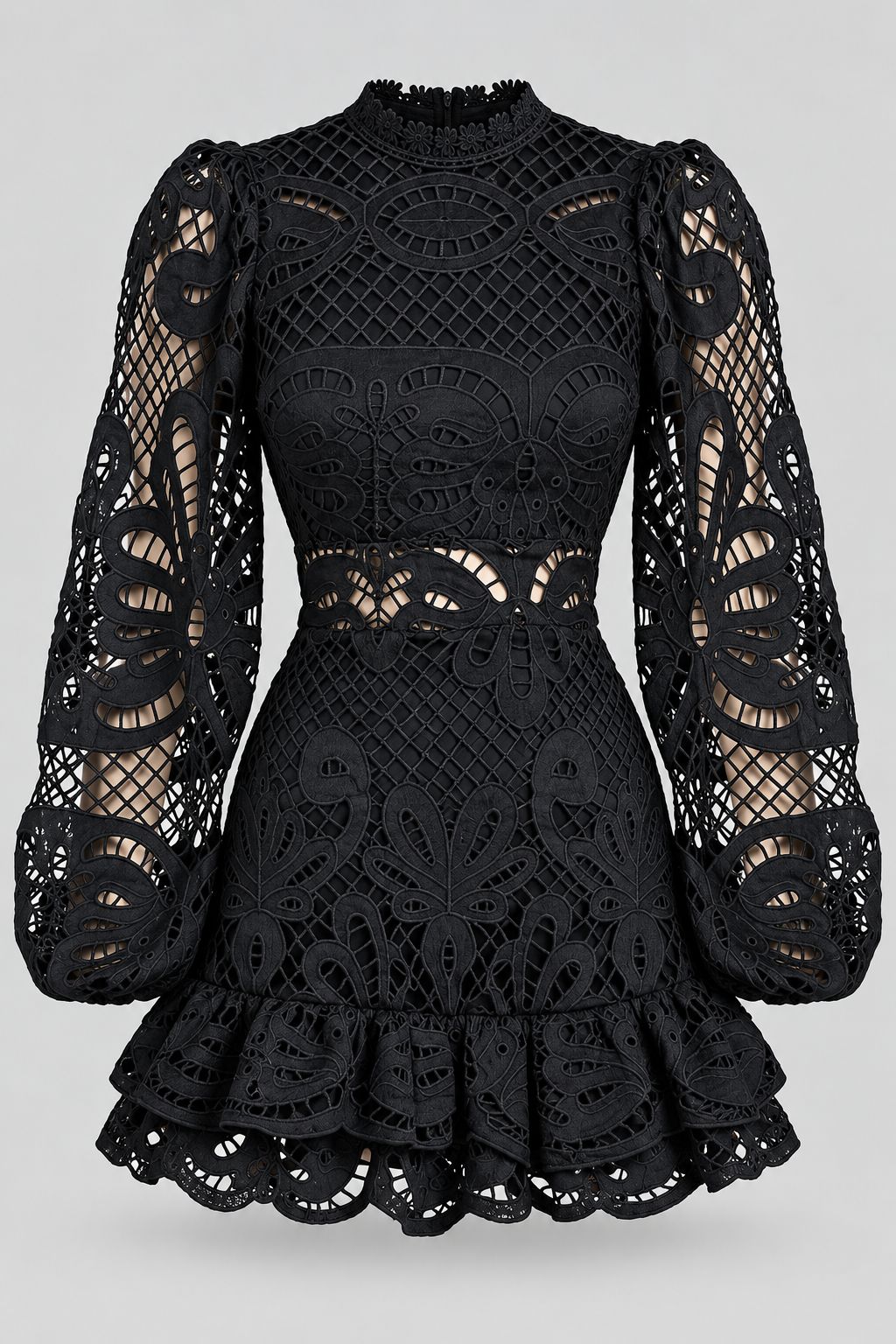 Serafina® | Elegant Long-Sleeved Lace Mini Dress