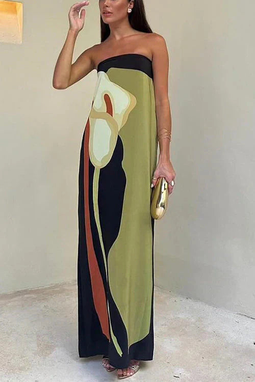 Lila | Strapless Floral Summer Maxi Dress
