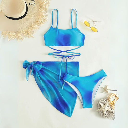 Luciana® | 3-Piece Bikini Swimsuit With Laces And Beach Skirt
