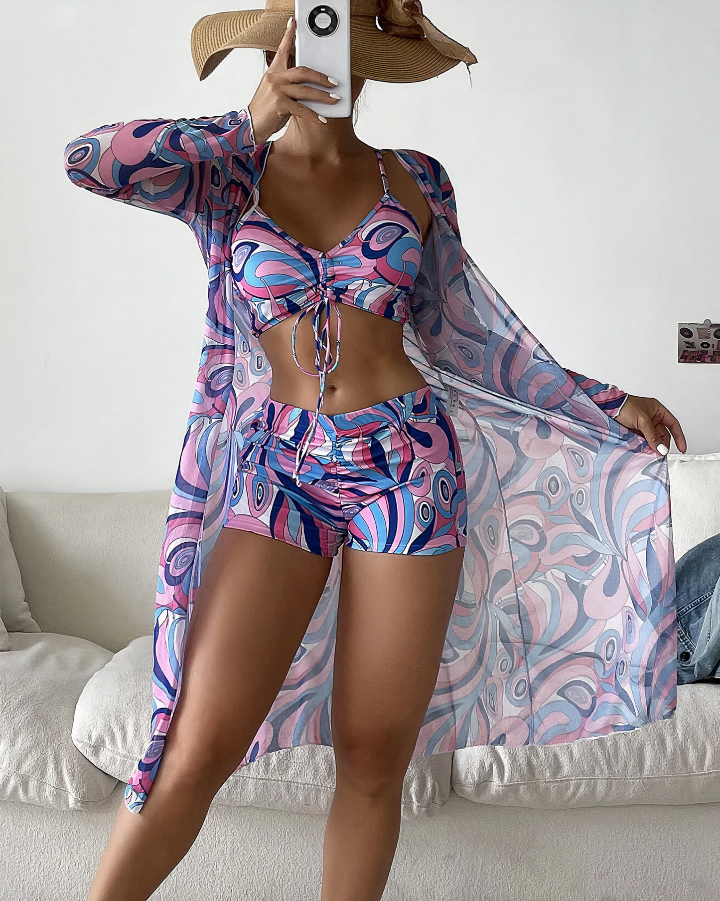 Carla® | High-Waisted Bikini Set With Cover-Up