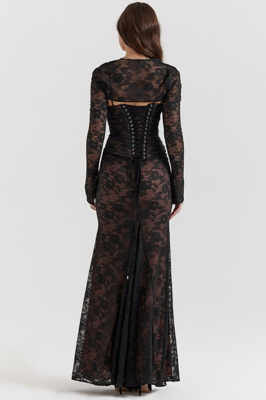 Autumn® | Elegant lace bodycon long dress for women