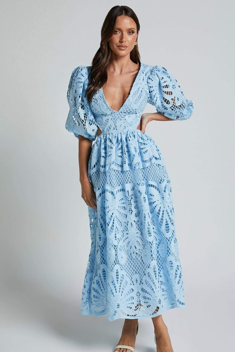 Susana® | Midi Dress With Cut-Outs And Lace Embroidery