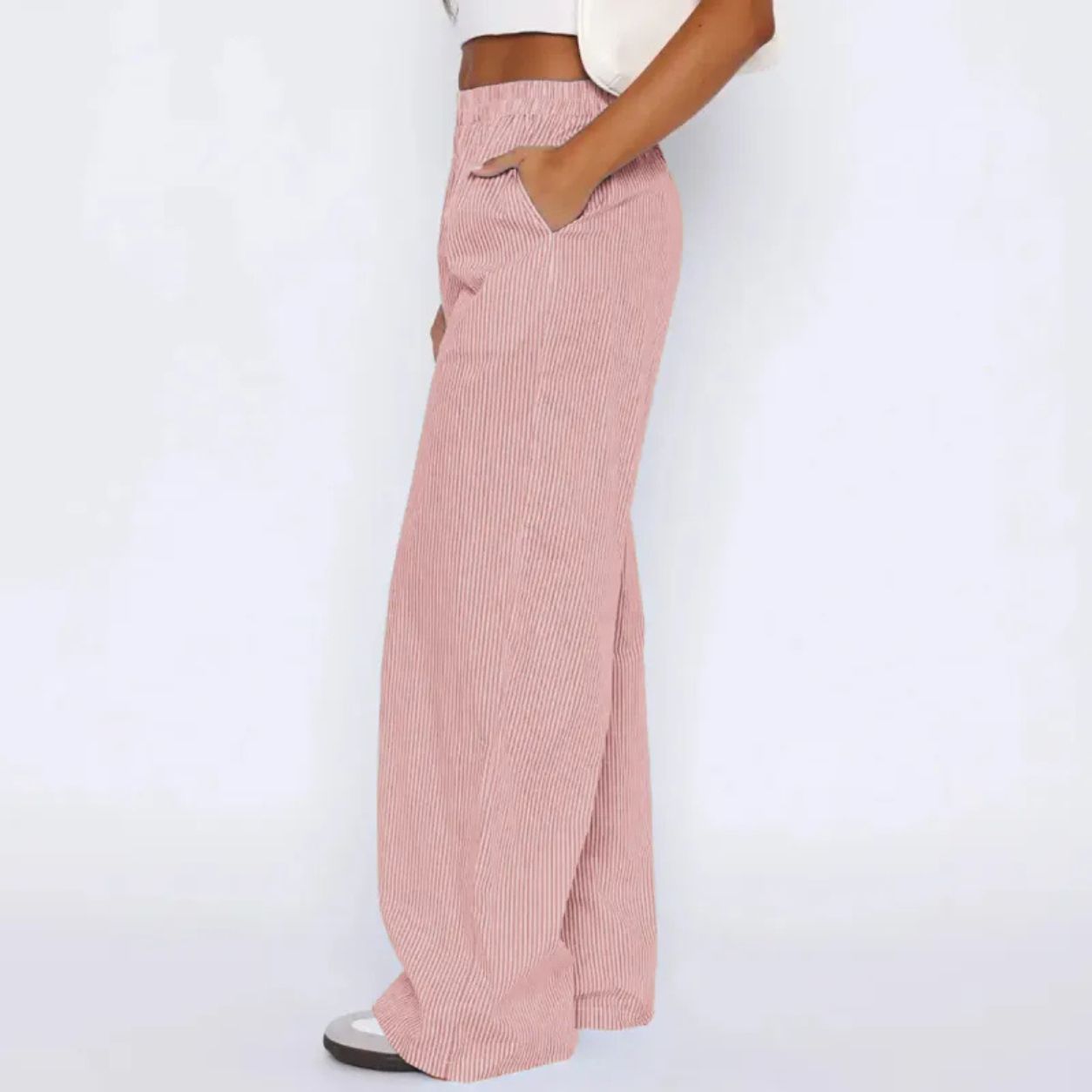Helena Striped Wide-Leg Trouser