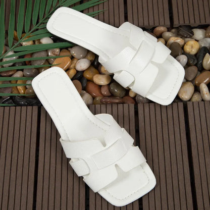 Isla | Summer Square Toe Slide Sandals
