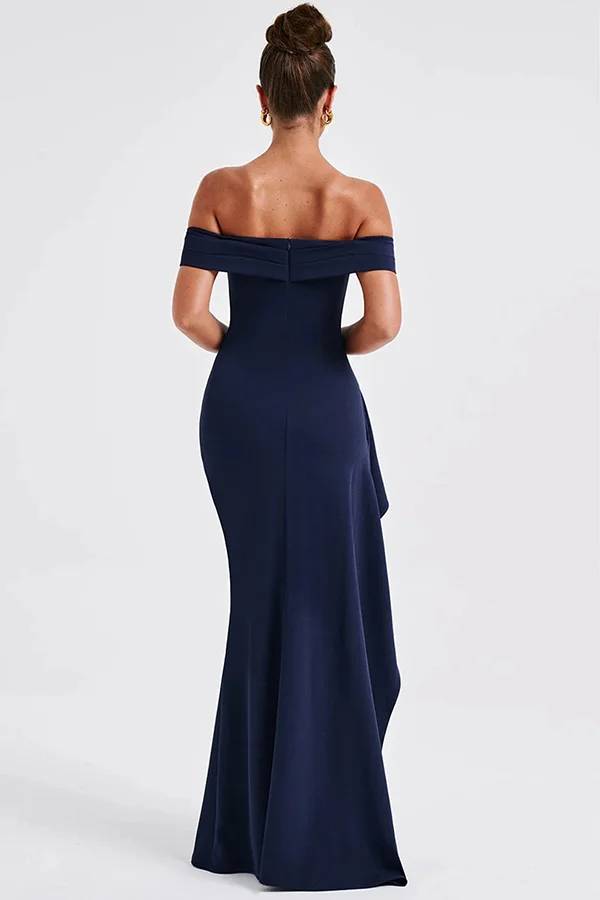 Leah® | Off-the-shoulder maxi dress with a high slit