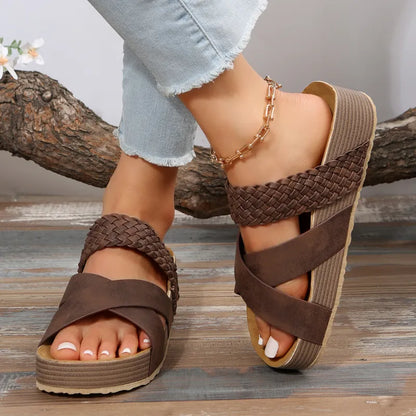 Amara | Women’s Cross-Strap Flat Sandals