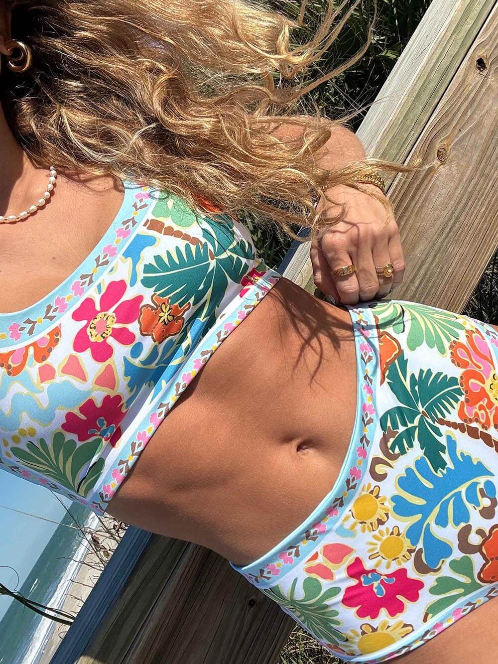 Blodau® | Elastic Floral Bikini With Support