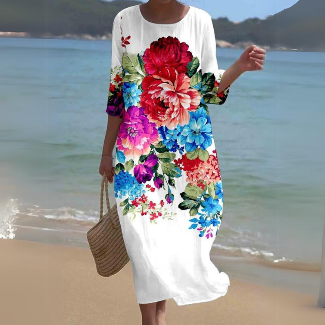 Jasmine | Elegant Floral Midi Dress