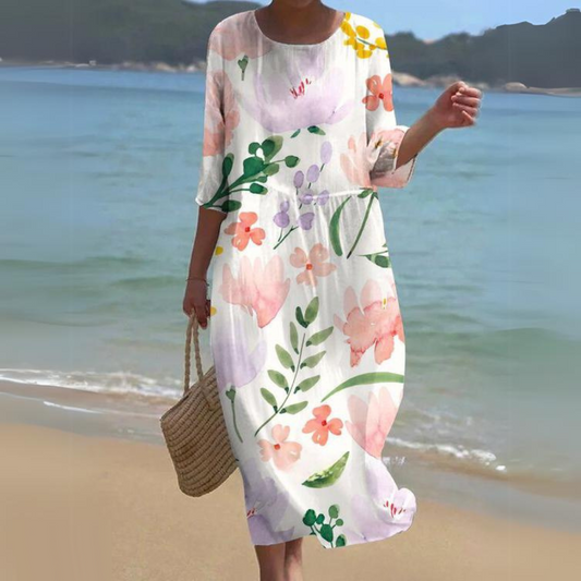 Jasmine | Elegant Floral Midi Dress
