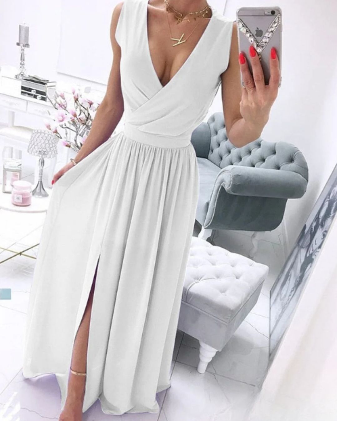 Julia® | Sleeveless Beach Dress For Women With A Deep V-Neck