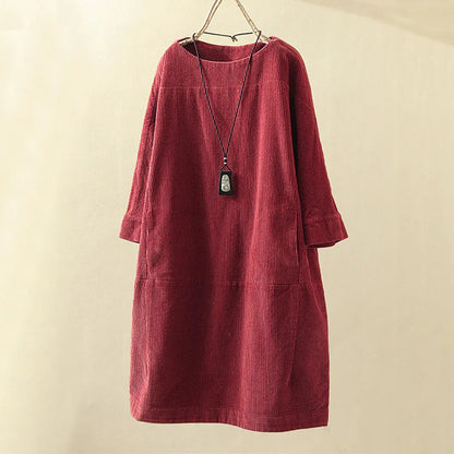 Terese Vintage Soft Corduroy Dress