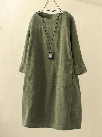Terese Vintage Soft Corduroy Dress