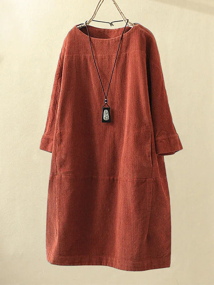 Terese Vintage Soft Corduroy Dress