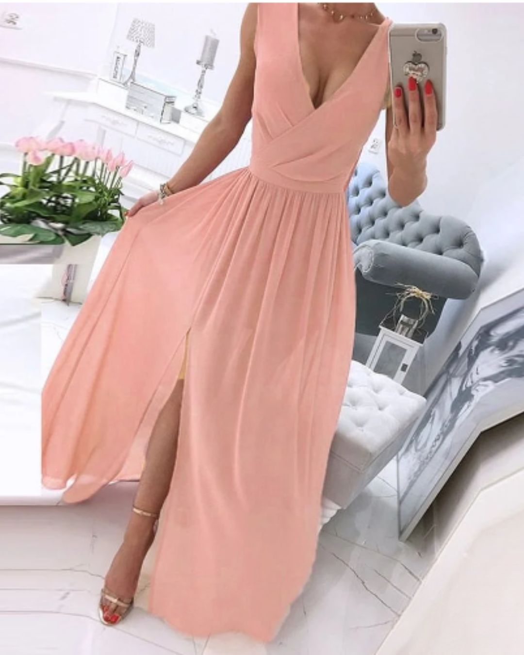 Julia® | Sleeveless Beach Dress For Women With A Deep V-Neck