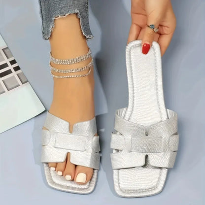 Isla | Summer Square Toe Slide Sandals