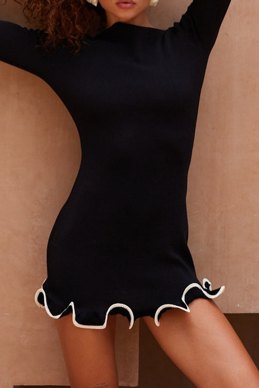 Sabrina® | Casual Daily Long Sleeve Thread Selvedge O-Neck Dresses (3 Colors)