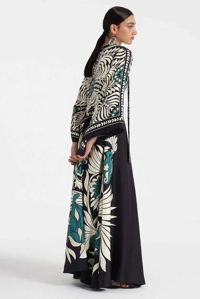 Norma | Mix Tiles Placed Magnifico Long Dress