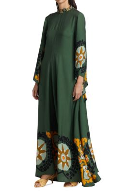 Milagros® | Magnifico Printed Maxi Dress-Green