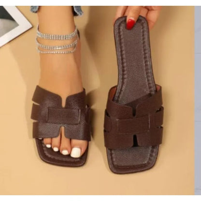 Isla | Summer Square Toe Slide Sandals