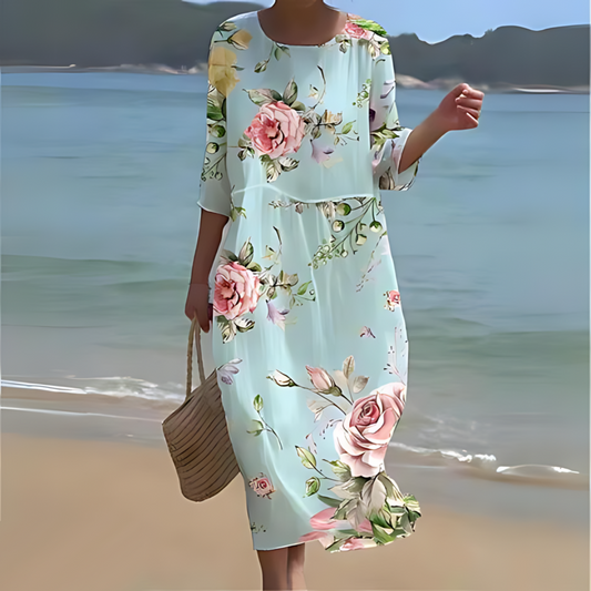 Jasmine | Elegant Floral Midi Dress