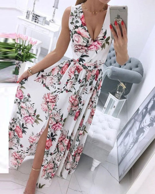 Julia® | Sleeveless Beach Dress For Women With A Deep V-Neck