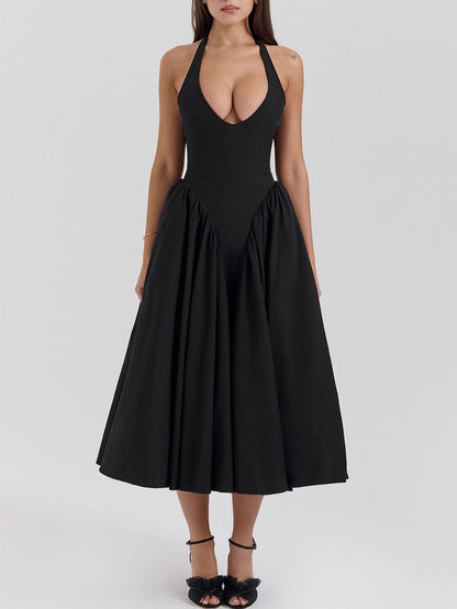 Naomi® | Midi Dress With Deep V-Neck