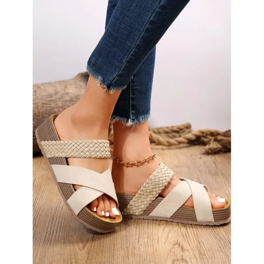 Amara | Women’s Cross-Strap Flat Sandals