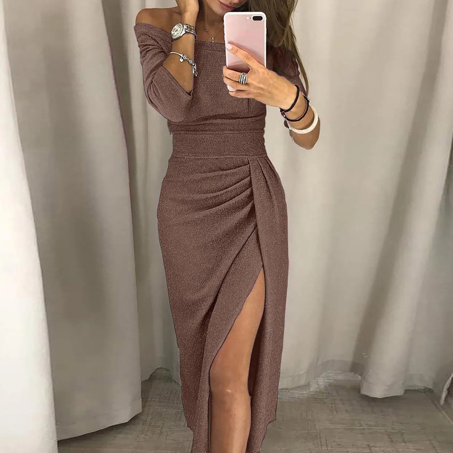 Paola® | Women's high-waisted off-the-shoulder party dress