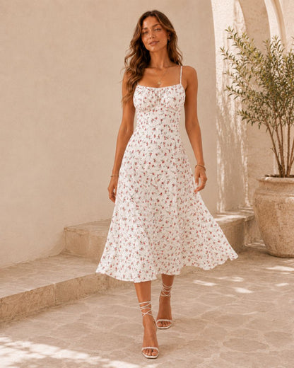 Laura Polka Split Midi Dress