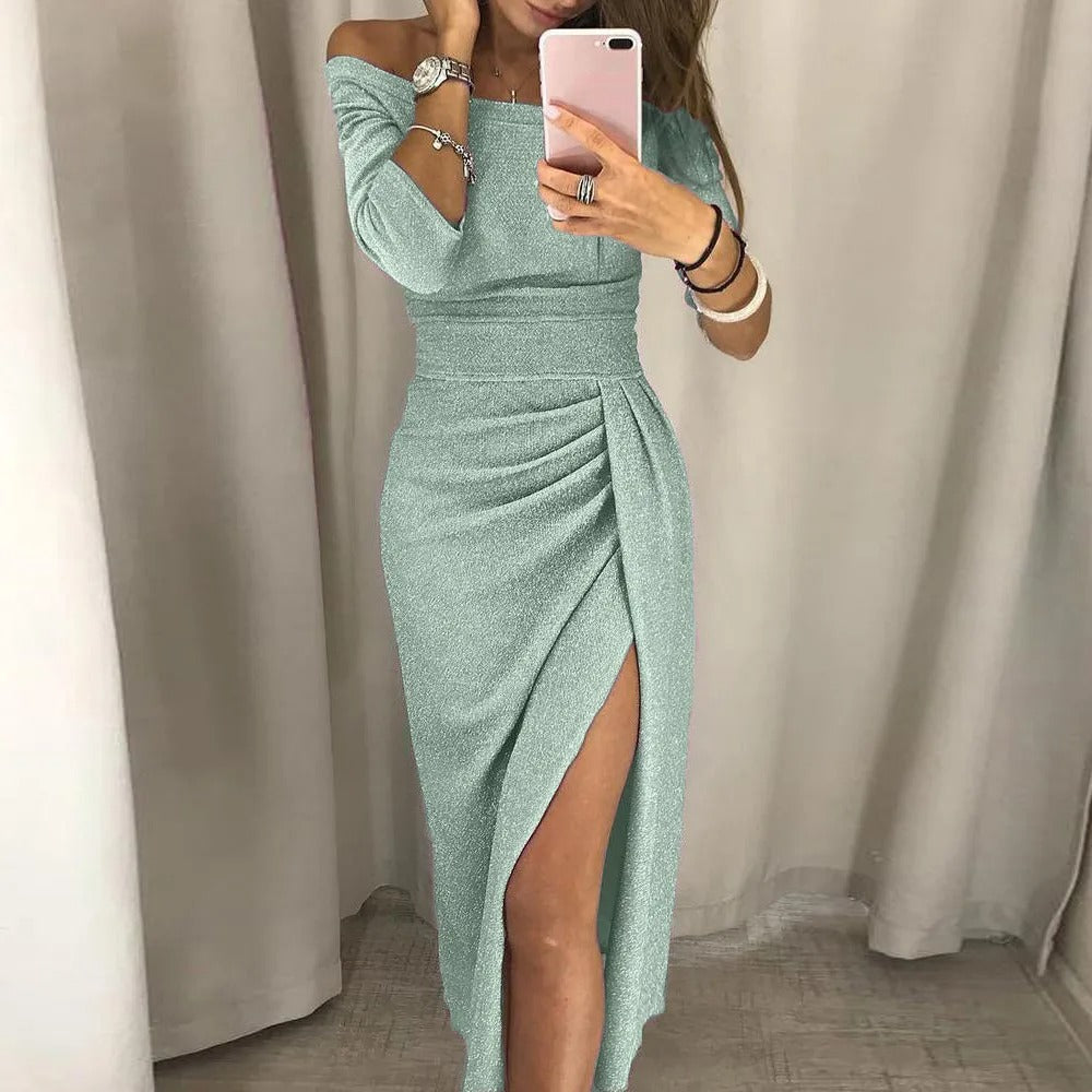 Paola® | Women's high-waisted off-the-shoulder party dress