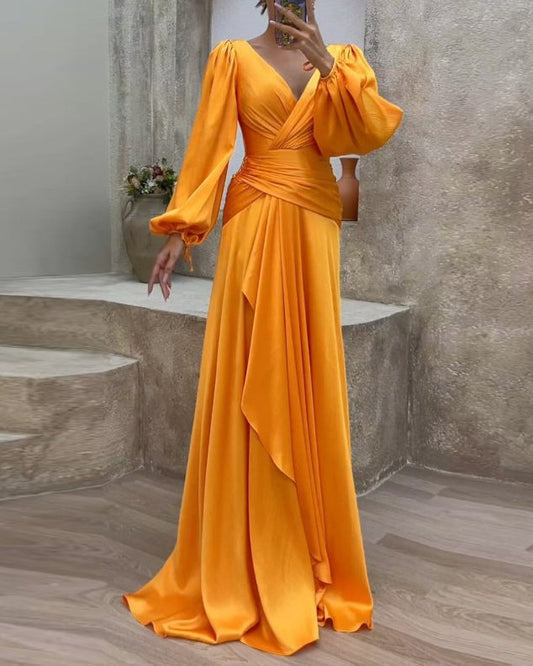 Maria José® | Dress One-Shoulder Solid Color Two-Piece Set
