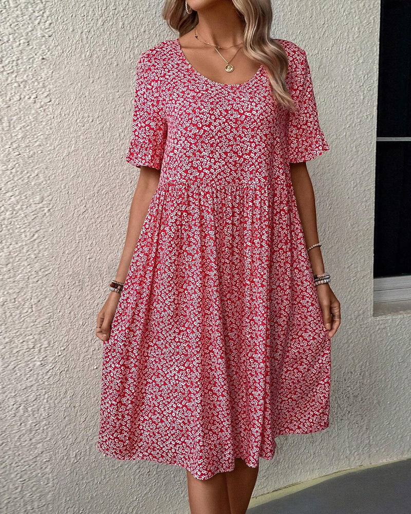 Matilde® | Elegant Round Neck Dress With Floral Print