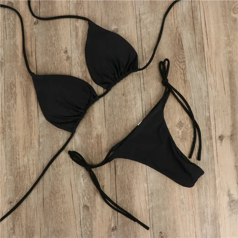 Kiara | Halter Tie Bikini Swimwear