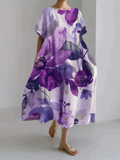 Ada® | Women'S Loose Dress With Botanical Floral Print