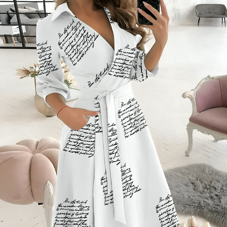 Sofia® | Elegant long-sleeved dress with a V-neck