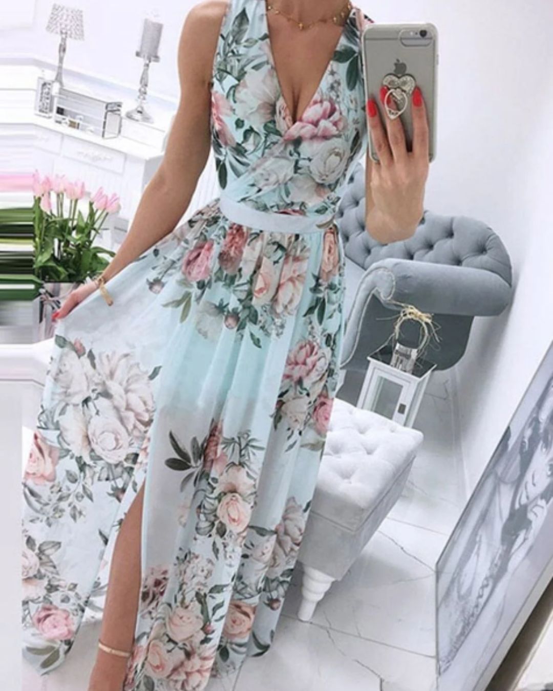 Julia® | Sleeveless Beach Dress For Women With A Deep V-Neck
