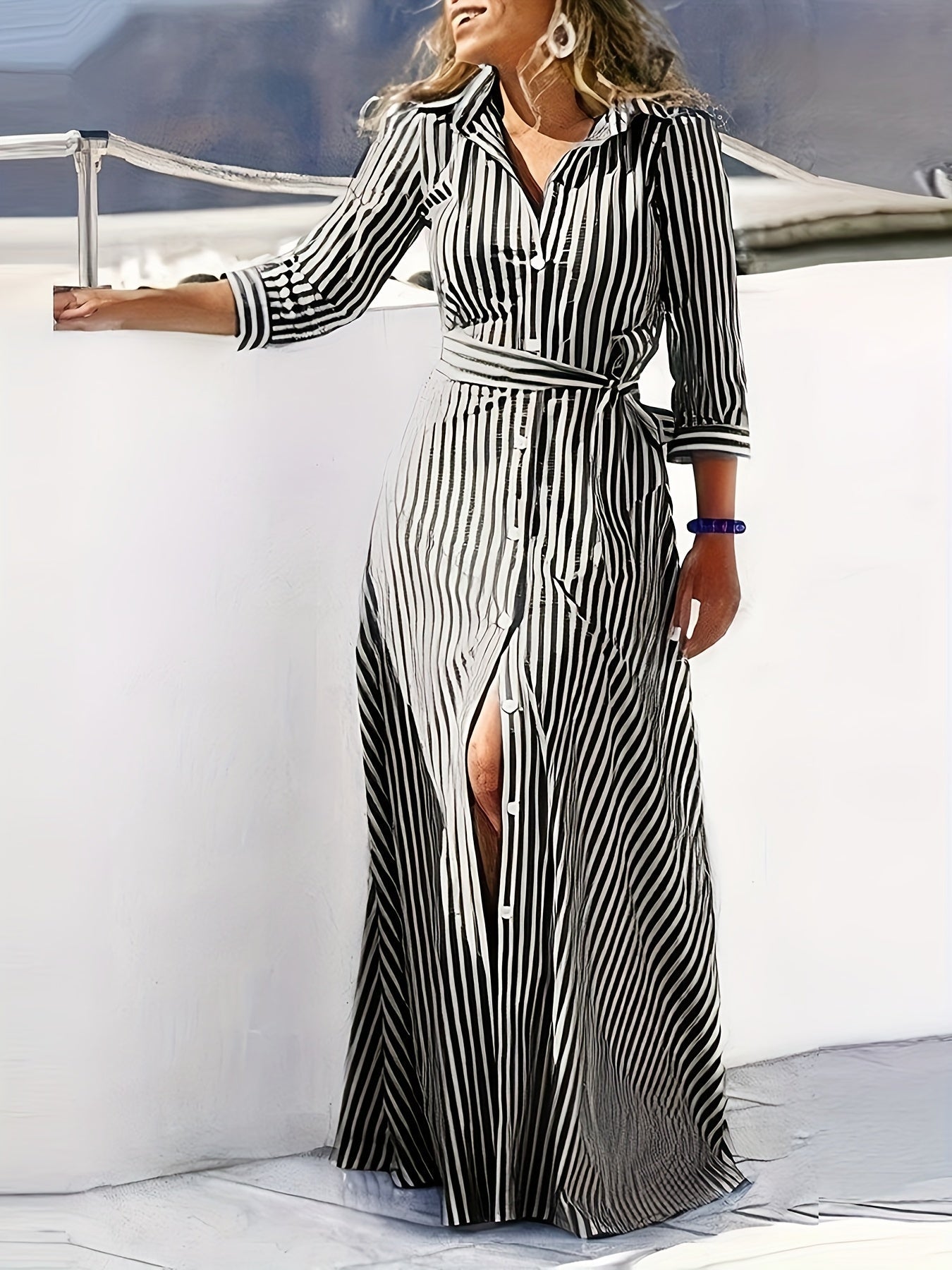Verónica® | Striped Maxi Dress