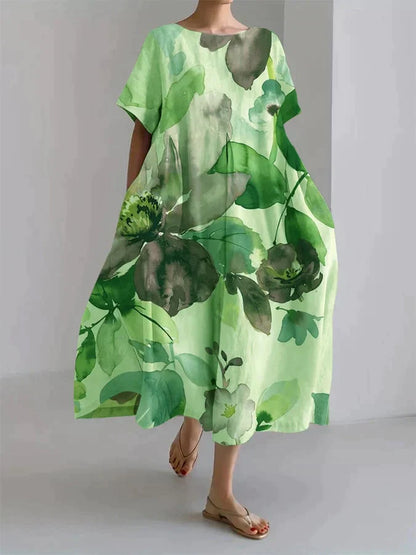 Ada® | Women'S Loose Dress With Botanical Floral Print