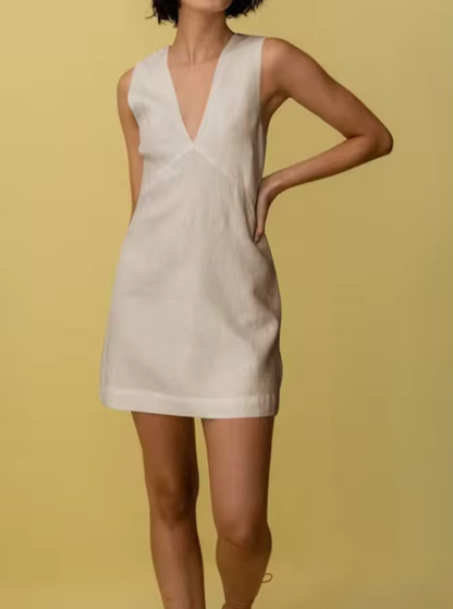 Angelina® | Sleeveless Linen Mini Dress