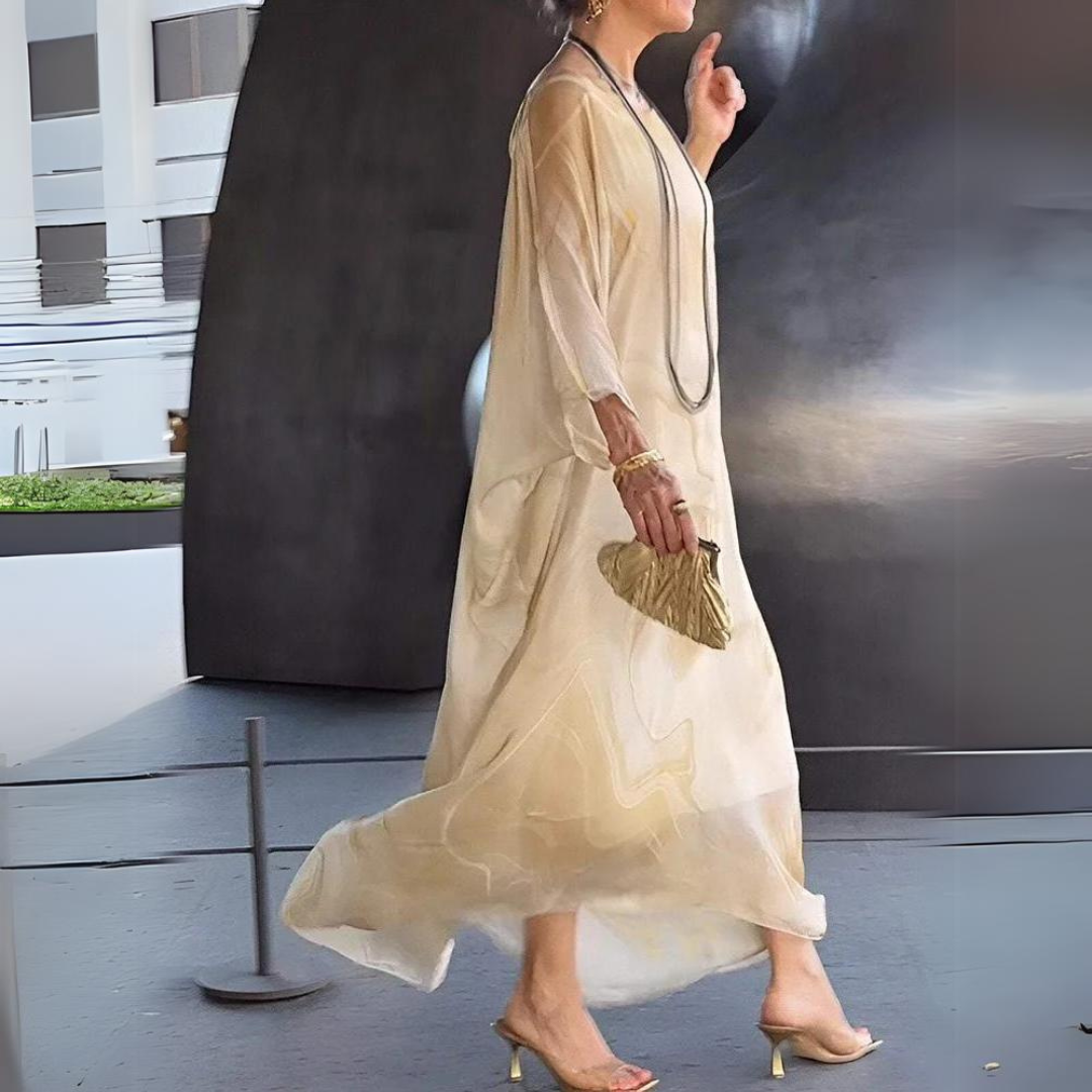 Agustina® | Elegant silk chiffon dress