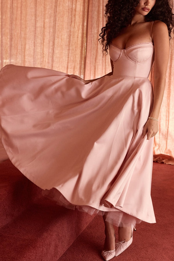 Lorraine® | Strapless V-neck sleeveless tutu maxi dress