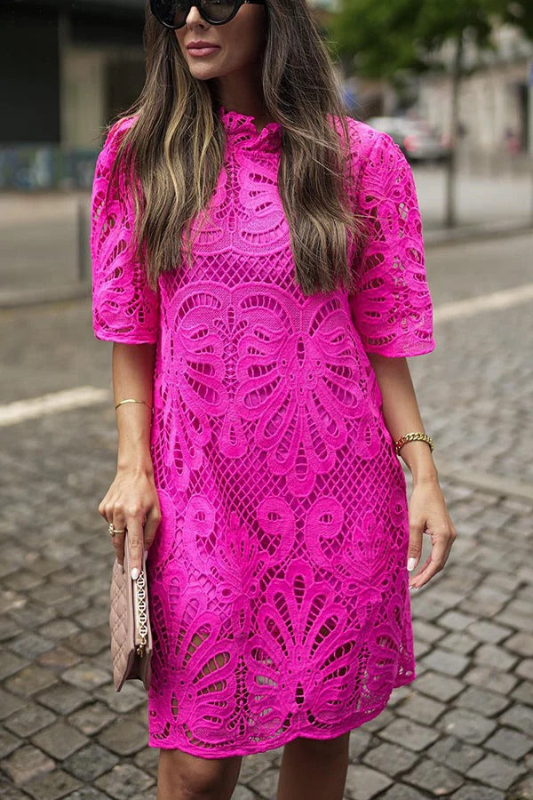 Fiorella® | Reason To Smile crochet lace mini dress