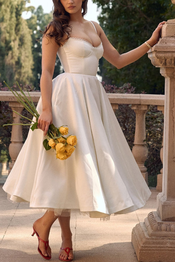 Lorraine® | Strapless V-neck sleeveless tutu maxi dress