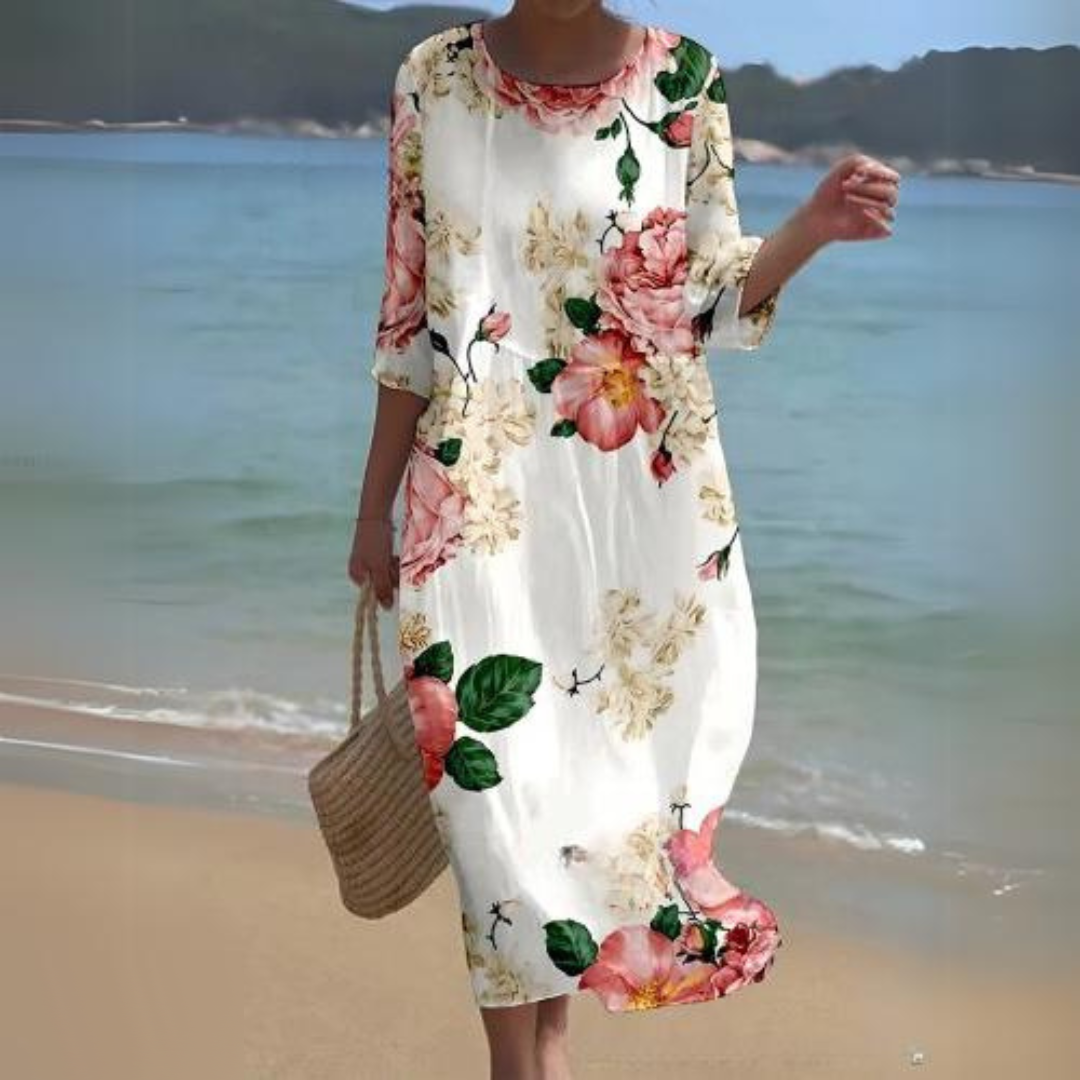 Jasmine | Elegant Floral Midi Dress